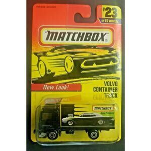 1996 Matchbox Volvo Container Truck #23 of 75 Black Cargo Truck HW4